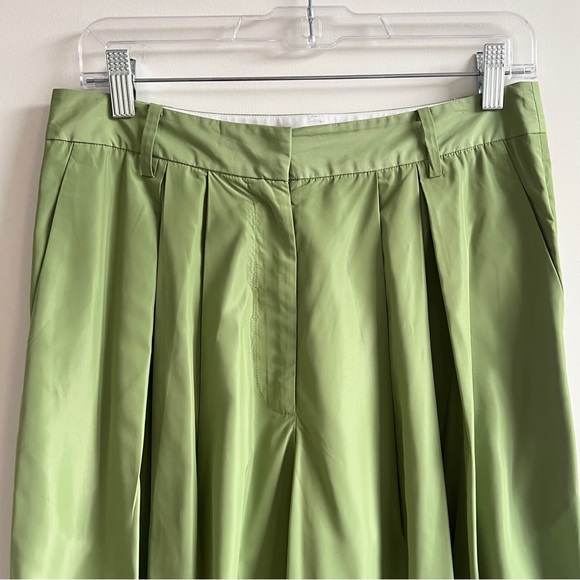 Tibi matcha green Italian sporty nylon pleated balloon trouser pants - Picture 3 of 11